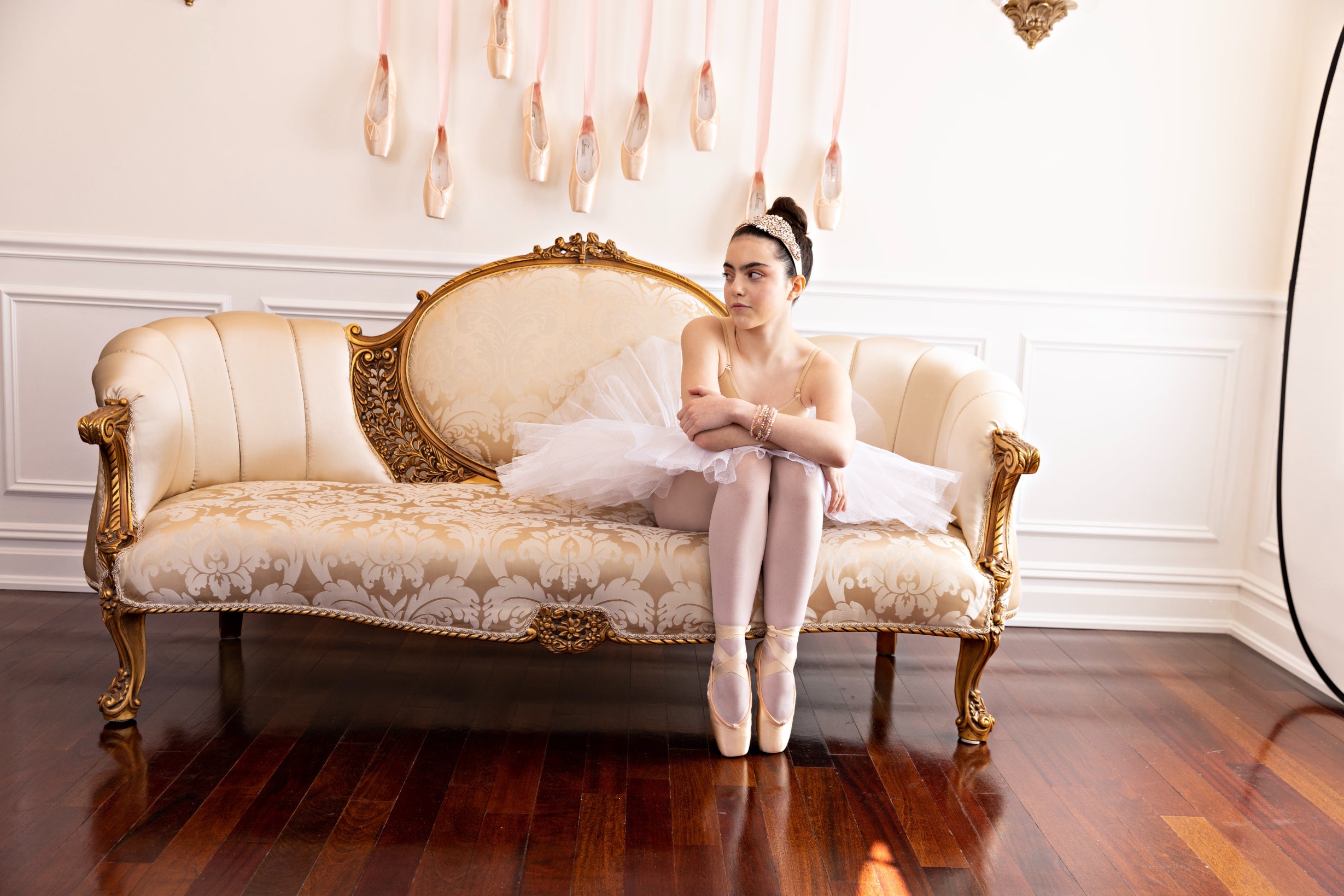 The Ella Headband in Ballet Pink with Crystal Applique