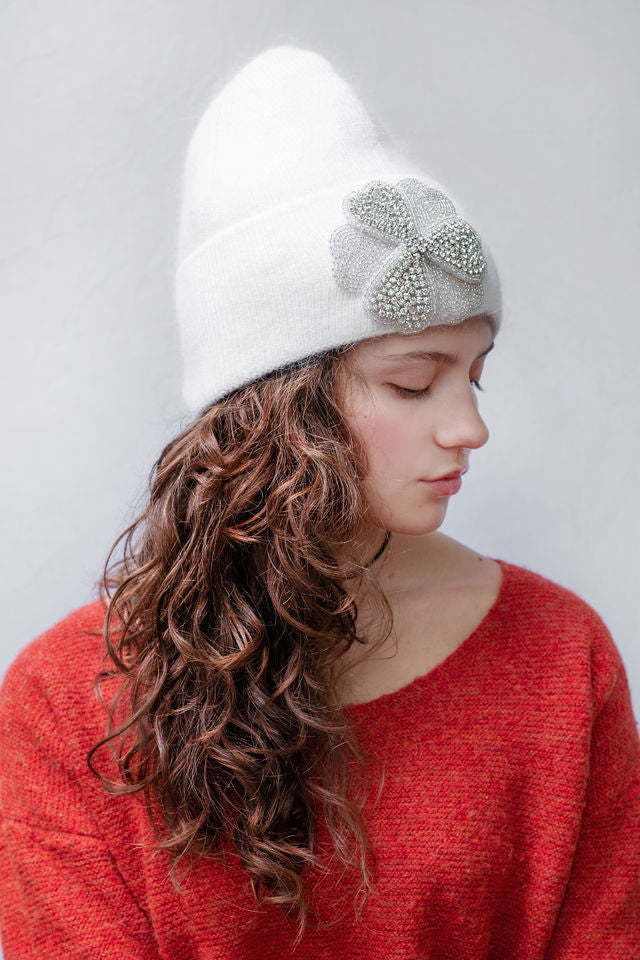 The Maple Hat with Silver Beaded Applique