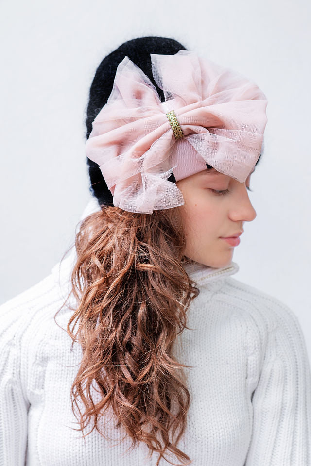 The Maple Hat with Oversized Tulle Bow