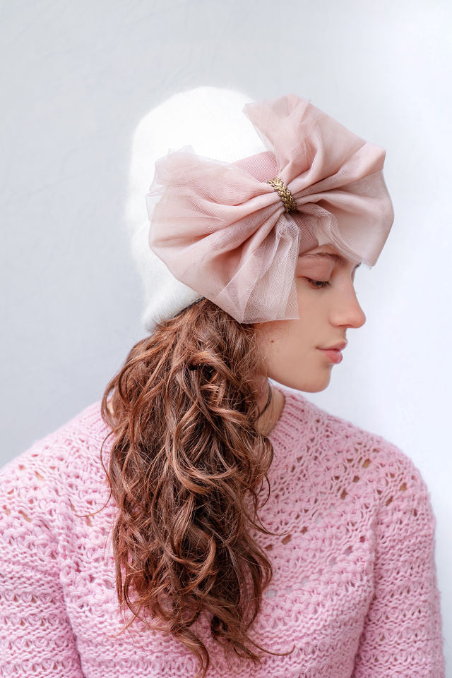 The Maple Hat with Oversized Tulle Bow