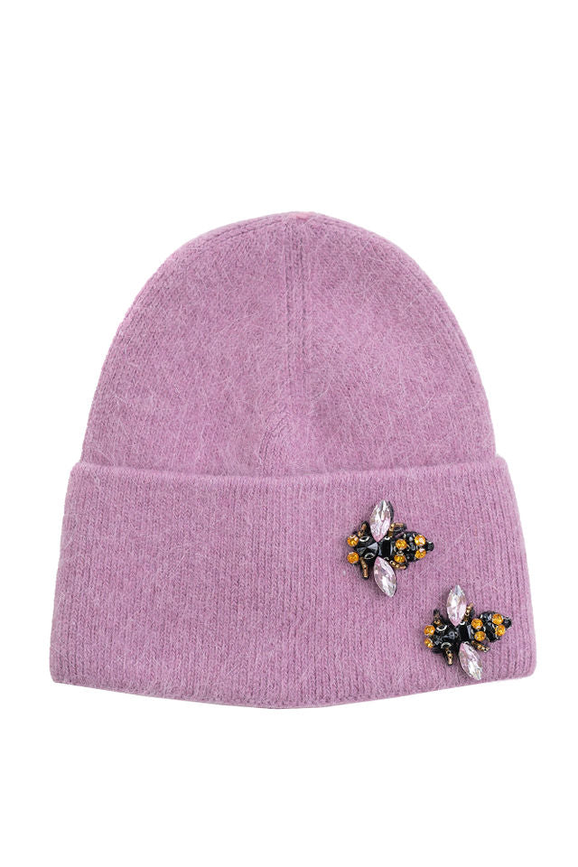 The Maple Hat in Pink with Bee Applique