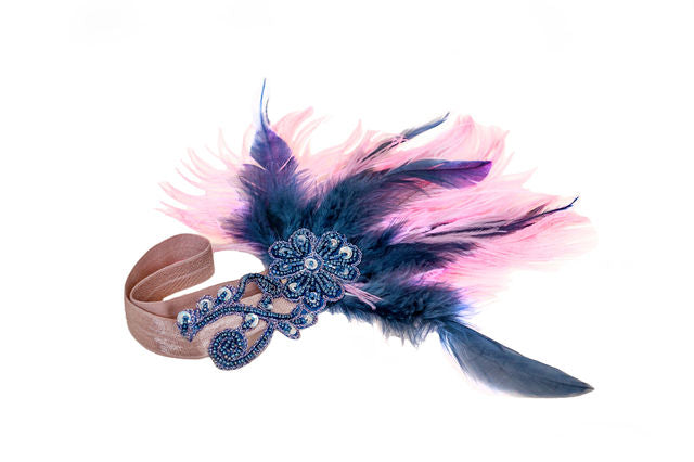 The Abby Headband with Embellishment and Plumage