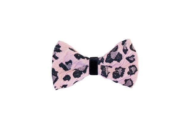 The Priela Bow in Pink & Black Leopard Print