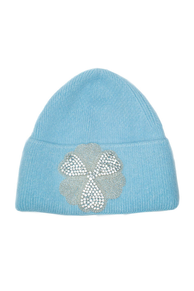 The Maple Sky Blue Hat with Silver Applique