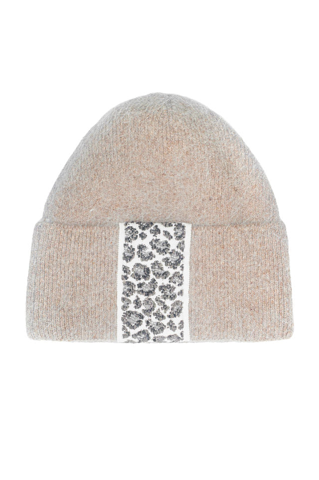 The Maple Hat with Leopard Print Trim